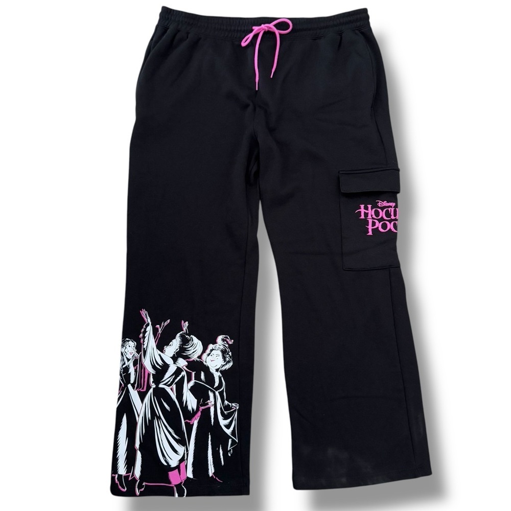NWOT Disney Women's Size XL Hocus Pocus Graphic Cargo Jogger Wide Leg Pants - Picture 2 of 9